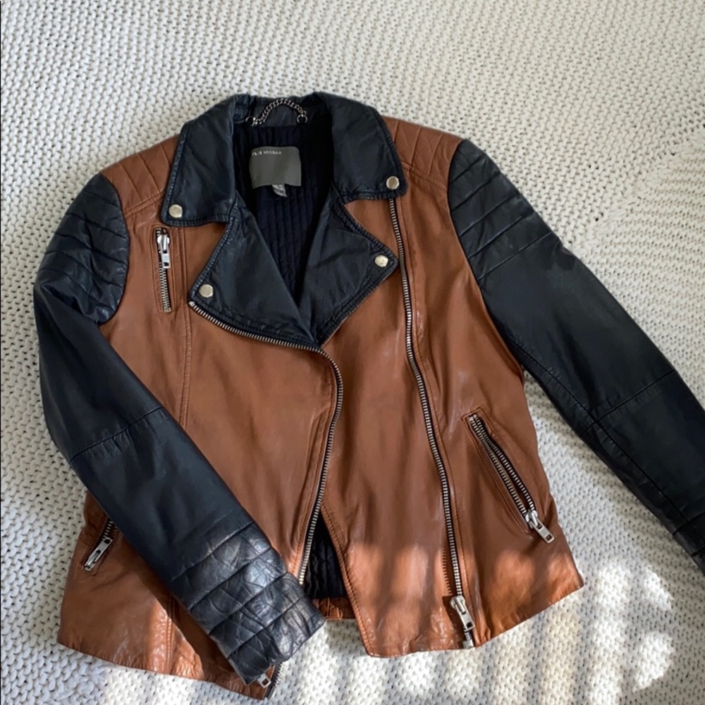 MUUBAA Leather Tekana contrast jacket